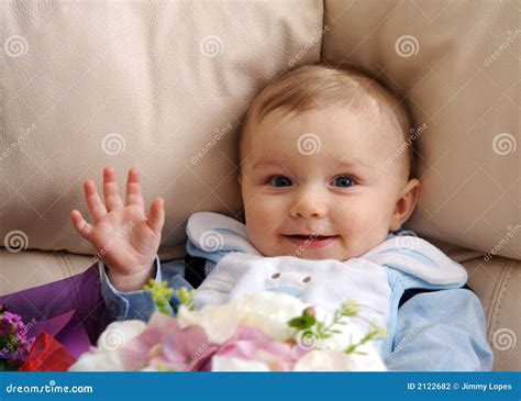 Baby Boy Waving stock photo. Image of mouth, baby, colors - 2122682