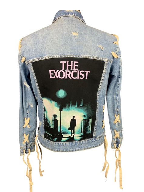 The Exorcist Custom Reworked Back Patch Denim Jacket Upcycled Etsy