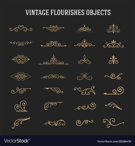 Set Of Vintage Ornamental Flourishes Royalty Free Vector