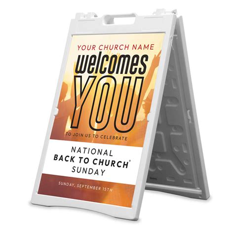 Back To Church Welcomes You Orange Banner Church Banners Outreach