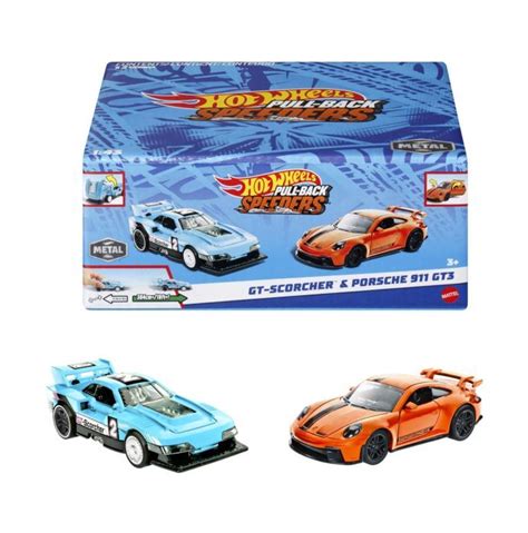 Hot Wheels Set Masinute Metalice Pull Back Hot Wheels Gt Scorcher Si Porsche Gt