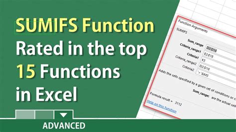 The Sumifs Function In Excel Is Used To Sum Multiple Criteria By Chris