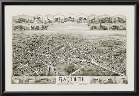 Randolph MA 1892 Restored Map | Vintage City Maps