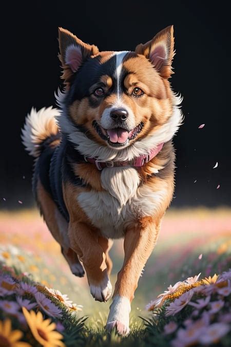 Level4 Prompt Anime Dog Running Through A Field Of Prompthero