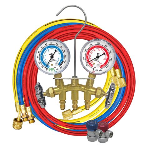 Mastercool Brass R A Way Manifold Gauge Set With