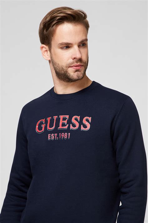 Мужской темно-синий свитшот Guess M0BQ76.K9V31;G720 — Ultrashop