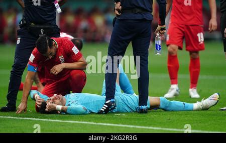 Iran Goalkeeper Alireza Beiranvand Receives Medical Attention After