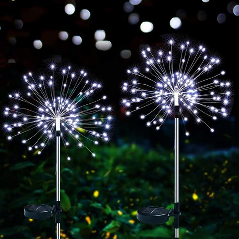 Zvo Lampes Solaires Exterieures Led Feu D Artifice Solaire