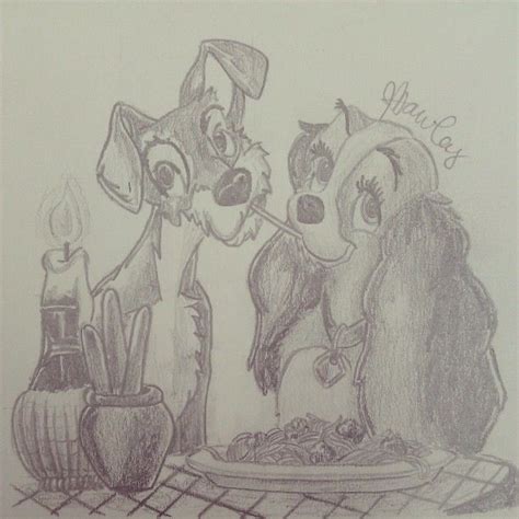 Lady And The Tramp Drawing Meaningful Art Lady And The Tramp