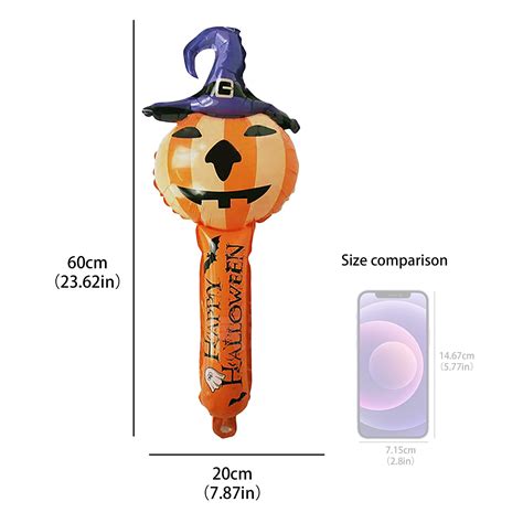 Takeoutsome Halloween Balloons Stick Pumpkin Devil Inflatable Balloons Automatic Sealing