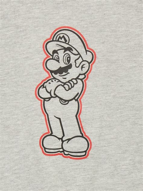 T Shirt Mario Bros Manches Courtes Gris Kiabi 4 50