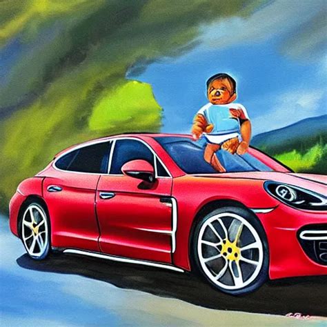 Painting Of Indian Baby In Porsche Panamera Stable Diffusion OpenArt