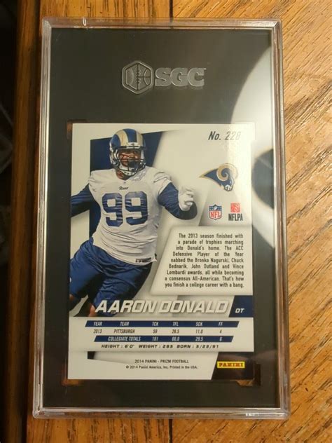 Panini Prizm Aaron Donald Rookie Rc Sgc Rams Future Hof