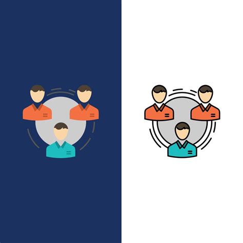 Team Business Communication Hierarchy People Social Structure Icons