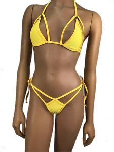 Exotic Dancewear G String Thong Triangle Top Skimpy Bikini Tie Side