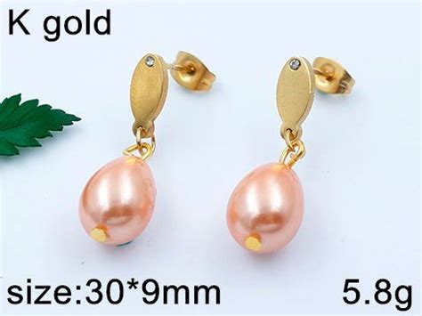 Set Dorado Brazalete Y Aretes Perla Peach Azulturquesa Joyer A De