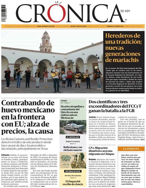 Periódico La Crónica De Hoy México Periódicos De México Edición De