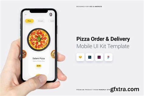 Pizza Order Delivery Mobile App Ui Kit Template Gfxtra