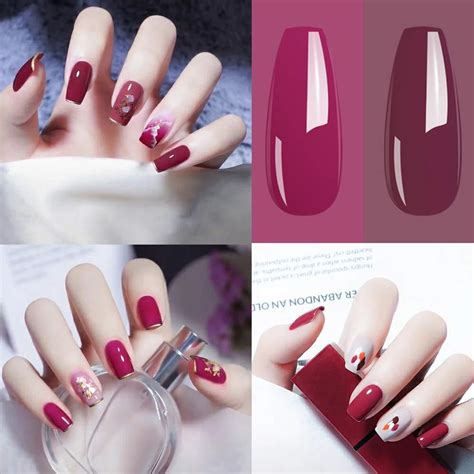 Juego de esmaltes de uñas de gel de colores otoñales de Arte Clavo de 15 ml Nude gris rosa