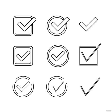 check mark outline vector  illustrator svg jpg eps png