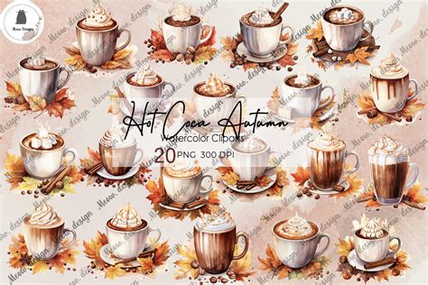 Autumn Hot Cocoa Clipart Sublimation Graphic By Meowwdesign Creative Fabrica
