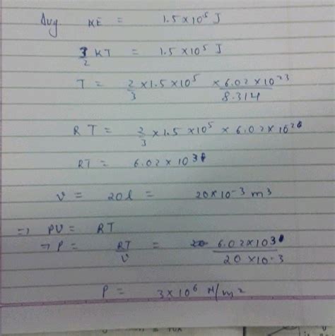 Ts Kinetic Theory Of An Ideal Gas A Cylinder Of Capacity Litres