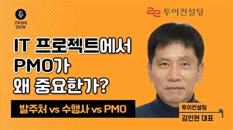 IT 프로젝트에서 PMO 프로젝트 관리조직 가 왜 중요한가 발주처 관점 vs 수행사 관점 김인현 대표 투이컨설팅 고우성의