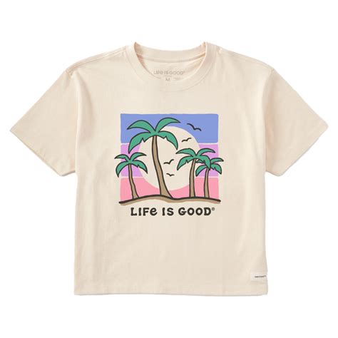 Women S Life Is Good Sunny Palms Boxy Crusher Tee Life Is Good