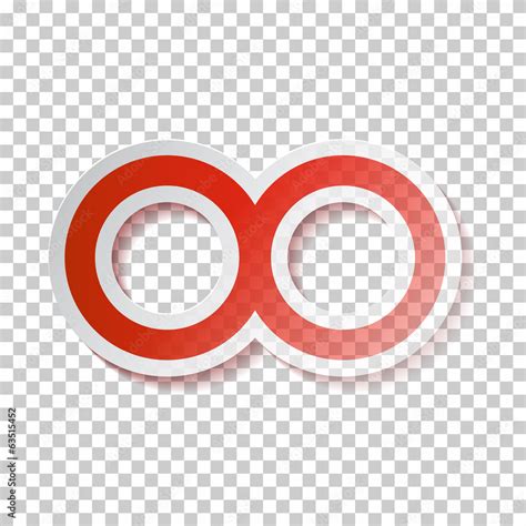 Red Paper Vector Infinity Symbol on Transparent Background Stock Vector ...