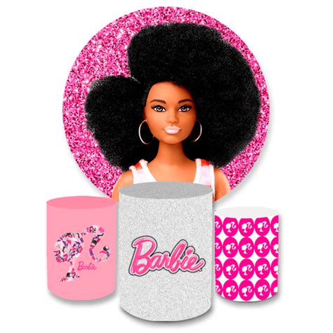 Kit Capa Painel Trio Cilindros Barbie Negra Loja Bibi Painéis