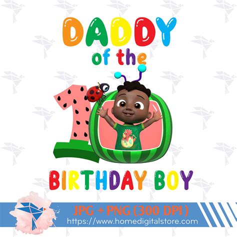 Daddy of the Birthday Boy Cocomelon PNG, JPG