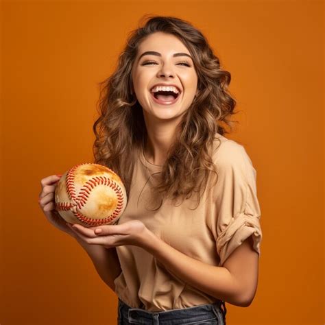 Premium Ai Image Photo Of Excited Sports Fan Girl Holding A Ball