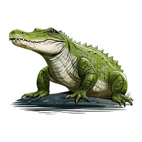 Premium Vector | Hand drawn solid color crocodile illustration