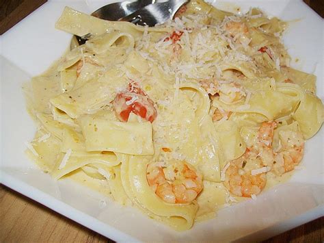 Pasta mit Gernelen Pesto Sahne Soße von Rolandf83 Chefkoch