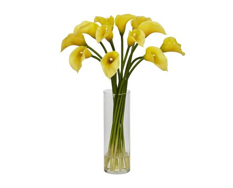 Artificial Calla Lilies Yellow - Silk Flowers