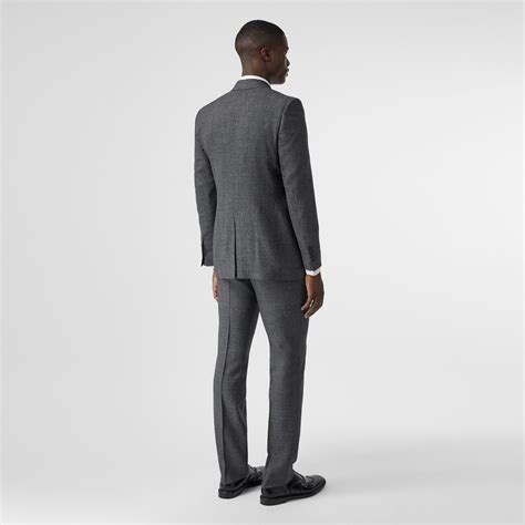 Classic Fit Melange Wool Three Piece Suit In Charcoal Men Burberry