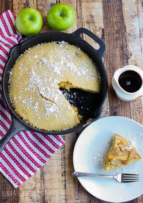 Easy Upside Down Baked Apple Skillet Pancake Home And Plate