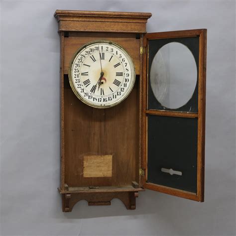 Antique Calumet Baking Soda Oak Advertising Regulator Clock By Sessions C1890 At 1stdibs