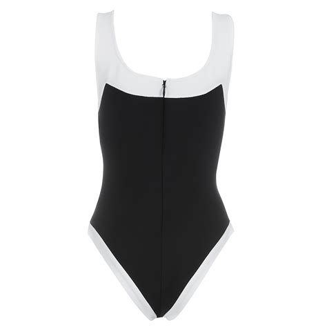 Sexy Black One Piece Bandage Bikini Push Up High Cut Womens Backless