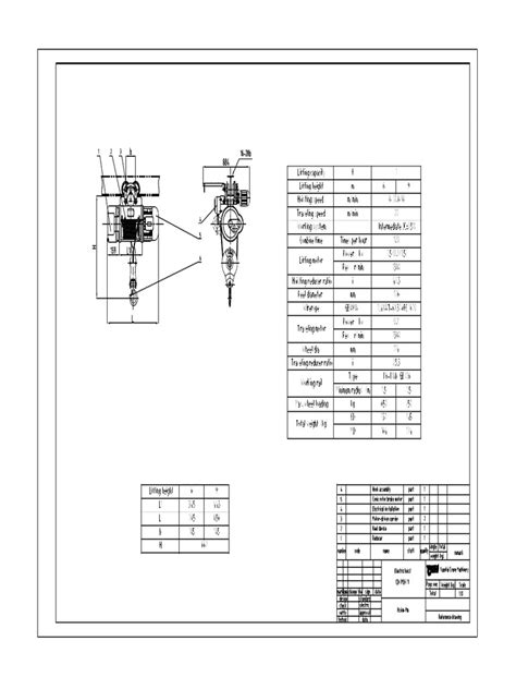 1 Ton Electric Hoist Drawing | PDF