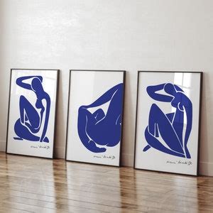 SET OF 3 Henri Matisse Blue Nude Posters Henri Matisse Print Minimalist Wall Art Gift For Mum