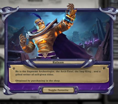 Upcoming Rafaam Skin R Hearthstone