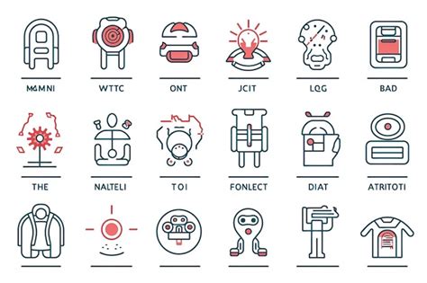 Premium Vector Set Of Linear Robot Icons