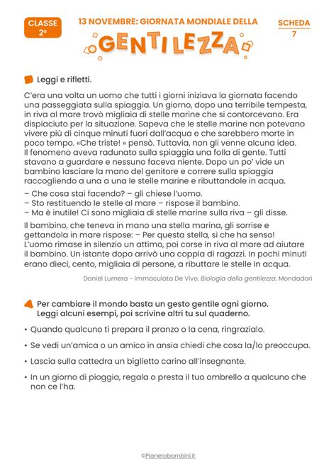 Giornata Della Gentilezza Schede Didattiche Per La Scuola Primaria