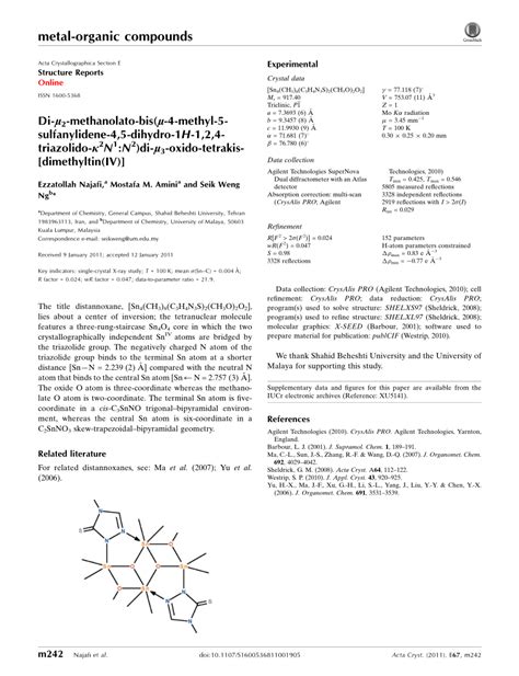 Pdf Di Methanolato Bis Methyl Sulfanylidene Dihydro H