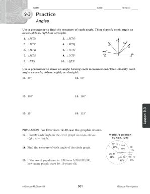 Fillable Online Chapter 9 Resource Masters Glencoe Pre Algebra