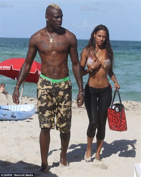 Mario Balotelli Is Pictured With His Ex Fiancee Fanny Neguesha In Miami In July This Year