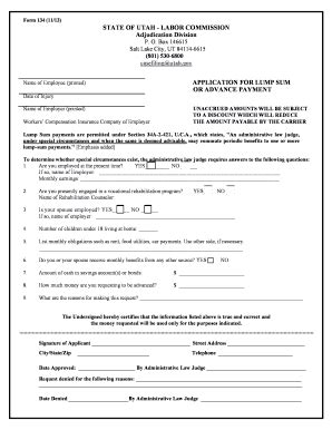 Fillable Online Laborcommission Utah Form 134 810 Fax Email Print