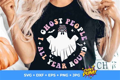 I Ghost People All Year Round Svg • Halloween Retro Ghost Color Design