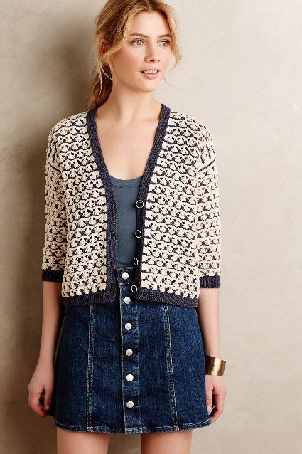 Anthropologie Moth Wavy Cropped Cardigan Clothes Fashion